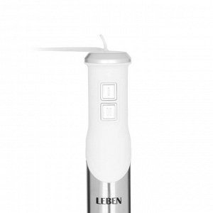 LEBEN Блендер электрический 500Вт, чоппер, венчик, мерный стакан, софт-тач, цвет белый