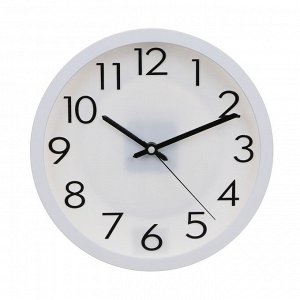 Часы настенные круглые, пластик, d25,5 см, 1xAA, арт.06-57