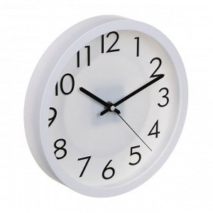 Часы настенные круглые, пластик, d25,5 см, 1xAA, арт.06-57
