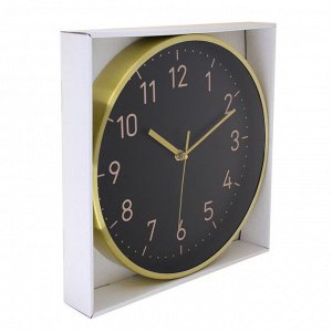 LADECOR CHRONO Часы настенные круглые, металл, d30 см, 1xAA, цвет черный, арт.06-55