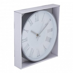 LADECOR CHRONO Часы настенные круглые, пластик, d30 см, 1xAA, оправа цвет серебряный, арт.06-47