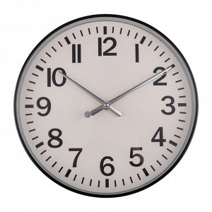 Часы настенные круглые, d30 см, 1xАА, пластик, цвет серебряный, арт08-17