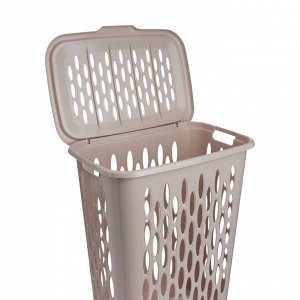 Корзина для белья Keeplex Light с откидной крышкой 37л 42,2х29х51,5см, пластик, бежевый топаз