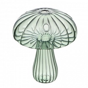 Ваза в форме гриба, 12,3x14,5см, стекло, цвет зеленый, арт.03-3