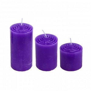 LADECOR Набор ароматических свечей, парафин, 3 шт, набор (5x5см, 5x7,5см, 5x10см) лаванда