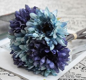 Букет искусственных цветов "Герберы", цвет синий/фиолетовый