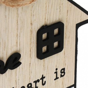 Ключница открытого типа HOME на 3 крючка, 20х20х3 см, МДФ, металл
