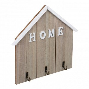 Ключница открытого типа на 3 крючка, 22,5x24x3 см, МДФ, бежевый