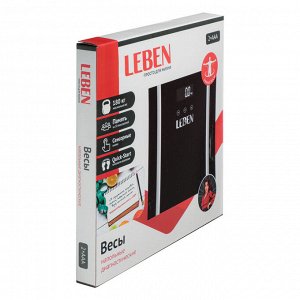 LEBEN Весы напольные диагностические, макс.нагр. до 180кг., 30х30х2,5см