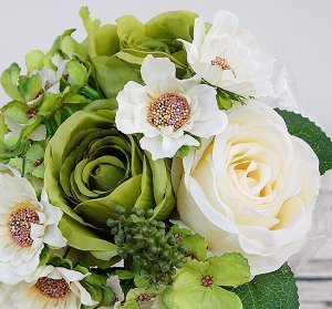 Букет искусственных цветов, цвет зеленый/белый