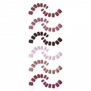 ЮНИLOOK Набор накладных ногтей 24шт + клеевые пластины 24шт, 6 цветов