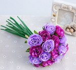 Букет искусственных роз, цвет фиолетовый