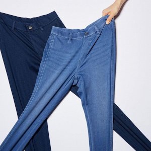 UNIQLO - брюки-леггинсы из ультраэластичного денима (75 cм) - 65 BLUE