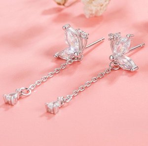 Серьги бабочки стерлинговое серебро