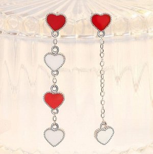 Серьги сердечки стерлинговое серебро