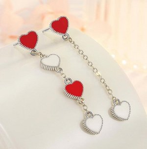 Серьги сердечки стерлинговое серебро