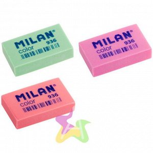 Ластик Milan "Color 936", прямоугольный, ПВХ, 39*23*9мм CPM936