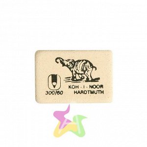 Ластик KOH-I-NOOR ELEPHANT 300/60 каучук 30х20х7 мм белый прямоуг.: 300/60 штр.: 8593539095347