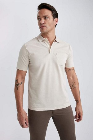 Хлопковая футболка-поло стандартного кроя с короткими рукавами