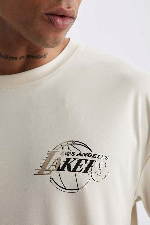 DeFactoFit Футболка оверсайз с круглым вырезом и короткими рукавами NBA Los Angeles Lakers