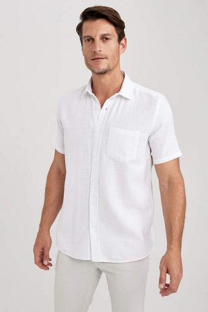 Текстурированная рубашка обычного кроя с короткими рукавами