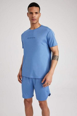 DeFactoFit Спортивная футболка стандартного кроя с круглым вырезом и принтом