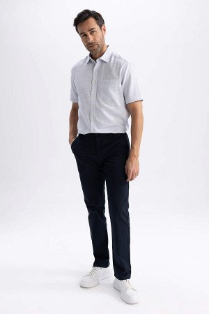Рубашка стандартного кроя из 100% хлопка с короткими рукавами и текстурой