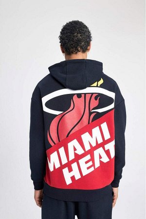 DeFactoFit Толстовка оверсайз с капюшоном NBA Miami Heat
