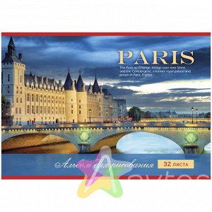 Альбом для рисования 32л. А4 на гребне "Вечерний Париж": 32-8758 штр.: 4665297787582