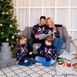 Джемпер вязаный KAFTAN "Family look" размер, синий
