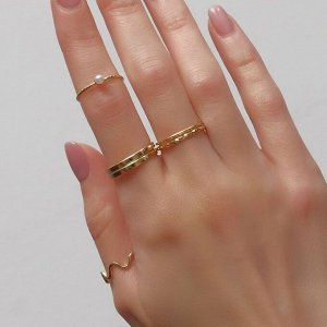 Кольцо набор 5 штук «Идеальные пальчики» плетение, цвет белый в золоте