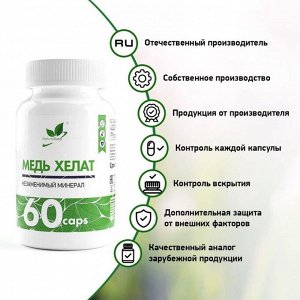 Медь NaturalSupp Chelated Copper - 60 капс.