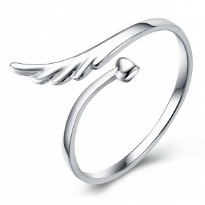 Кольцо безразмерное крылья любви стерлинговое серебро