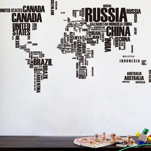 Наклейка "Карта мира - Страны"