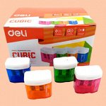 Точилка пластик контейнер 2отв Deli 0576