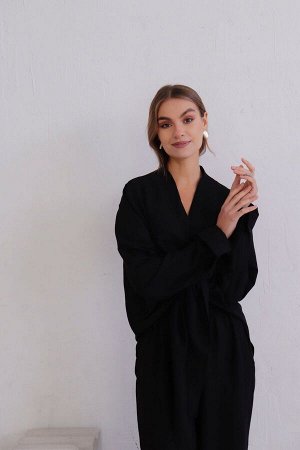 Костюм с завязками черный