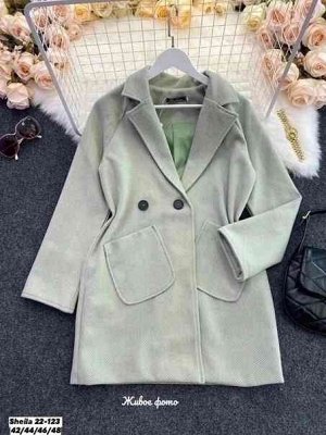 Женское Пальто Ткань: Кашемир ёлка, полностью на подкладе Размеры: 42/44/46/48 (S/M/L/XL)