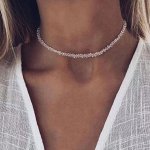 Чокер из алмазного стекла прозрачный белый