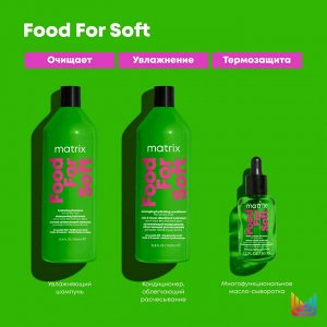 Food For Soft Профессиональный увлажняющий кондиционер для сухих волос с маслом авокадо и гиалуроновой кислотой, 1000 мл