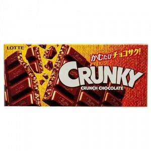 Шоколад с хрустящими рисовыми хлопьями Lotte Crunky / Лотте Кранки 45 гр Японские сладости