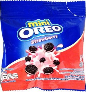 Хрустящее печенье с клубничным кремом Oreo Mini Strawberry Creme / мини печеньки Орео Мини 20,4 гр