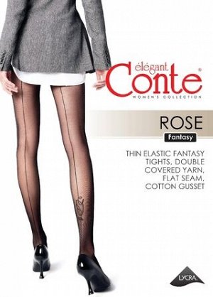 ROSE Колготки с имитацией шва и рисунком