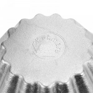 Форма для хлеба алюминиевая 480гр, д20-11см, h8см, s6мм, гофрированная, литая (Россия)