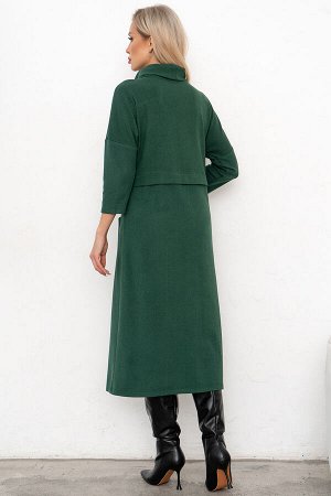 Платье трикотажное с разрезом (зеленый) Р11-2008/4