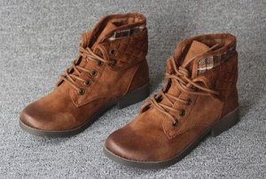 Ботинки Ботинки, оформленные удобной шнуровкой спереди цвет: КОРИЧНЕВЫЙ HD01, искусственная кожа. Размер (длина стопы, см): 35 (22.5см), 36 (23см), 37 (23.5см), 38 (24см)