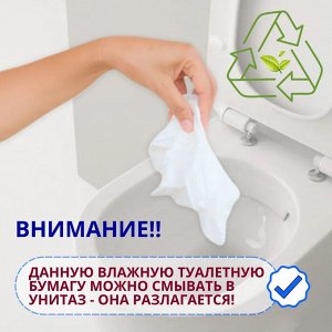 Туалетная бумага Влажная Smart COMFORT, 42шт в уп. Ощущение свежести и комфорта. Мягкая, ph 5.5. Можно смывать в унитаз. пр. Авангард. Россия.