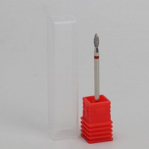 Фреза алмазная для маникюра «Пламя», мелкая зернистость, 2,3 ? 5 мм, в пластиковом футляре