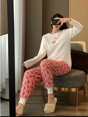 Пижама флисовая 921 фламинго-2