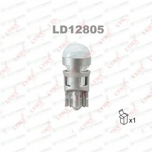 Лампа светодиодная LYNXauto W5W (W2.1x9.5d, T10), 12В, 5Вт, 6500К, 1 шт, арт. LD12805