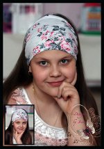 Бандана для девочки «Розы» (серая)